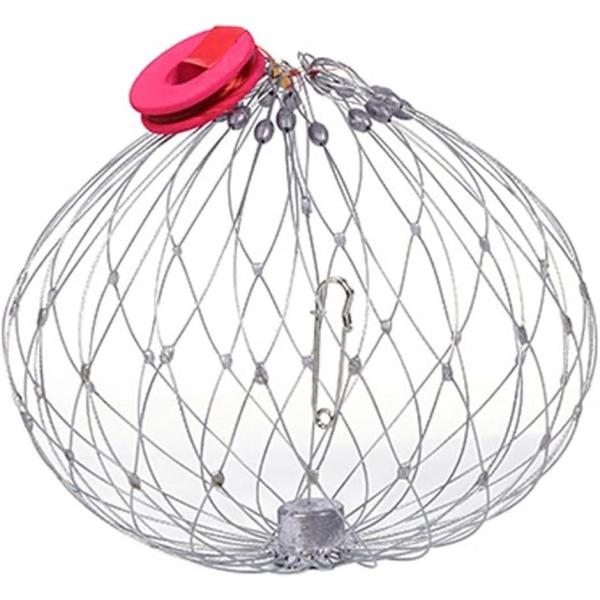 釣り 餌 アクセサリー カニ トラップ ネット カゴ 網 漁具 捕獲 ケージ ガニ 罠 自動 開閉 ...