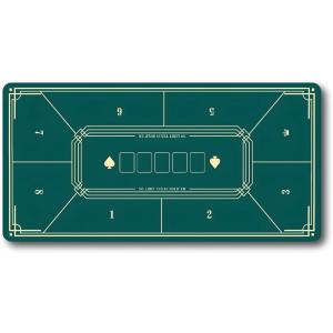 ポーカーマット 8人用 テーブルマット ゴム製 40x80cm(グリーン)