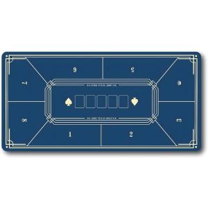 ポーカーマット 8人用 テーブルマット ゴム製 40x80cm(ブルー)