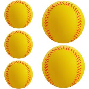 野球ボール ウレタン 練習用 柔らかい 軟式 ゴム 室内 トレーニング キャッチボール ソフト (イエロー5球)