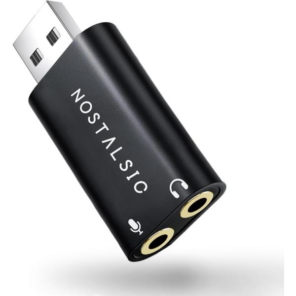 USB オーディオ 変換アダプタ USB2.0 to 3.5mm 外付け サウンドカード DAC搭載...