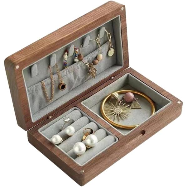 ジュエリーボックス アクセサリーケース 木製 収納 (グレー)