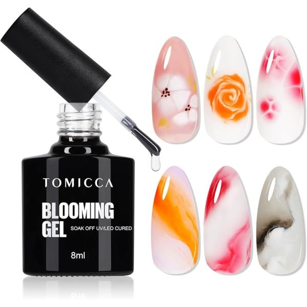 【互換品】 ジェルネイル ブルーミング 8ML クリアルジェル マーブル ジェル水彩インクベースジェ...