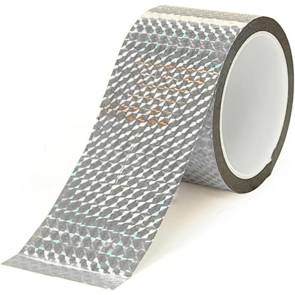 morytrade ホログラムテープ ラッピングテープ デコレーション 鳥よけ 鳥害 粘着あり(シル...