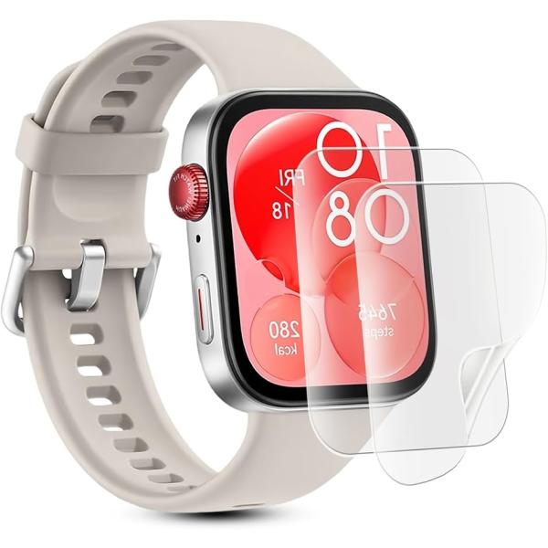 2枚 アンチグレアHUAWEI Watch Fit3 フィルム 保護フィルム TPU素材 サラサラ ...