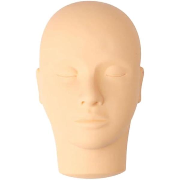 マネキンヘッド ヘアカット練習用 フェイス 土台 メイク ウィッグ マッサージ メイク落とし簡単(ベ...