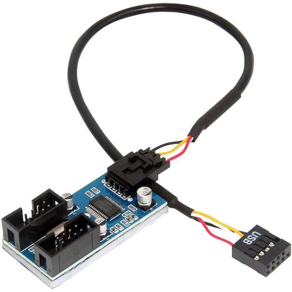 USB2.0 9pin 2分岐アダプター マザーボード PCケースUSB用途