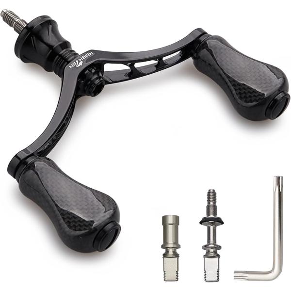 80mm リール ハンドル 20mm カーボン ノブ 搭載 シマノ ダイワ 通用 スピニングリール用...