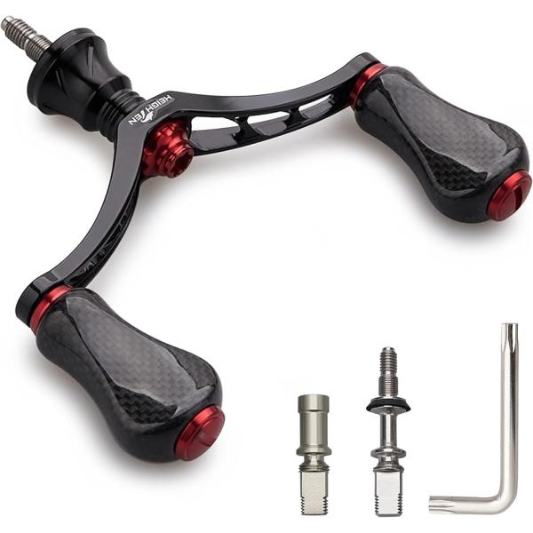 80mm リール ハンドル 20mm カーボン ノブ 搭載 シマノ ダイワ 通用 スピニングリール用...