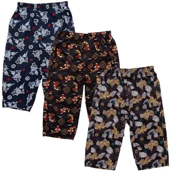 和風柄ステテコ メンズ カジュアル 和柄 7分丈 綿100％ 前あき インナー 寝間着 パジャマ 春...