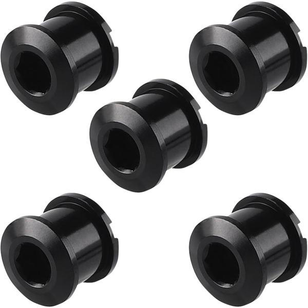 チェーンリングボルト 自転車 フロント ギア 固定ネジ 軽量 アルミ合金 5個入り(ブラック,  ダ...