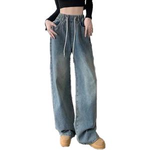 アーバンクラウド デニム ルーズ ワイド ボトムス ズボン レディース ウエスト ゴム 紐 シンプル...