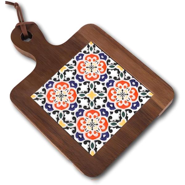 鍋敷き 木製 耐熱 タイル 北欧 ポットマット(2)