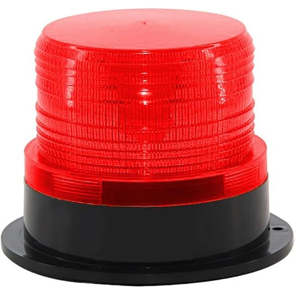 高輝度 軽量 警告灯 回転灯 12/24V 兼用 フラッシュ ストロボ LED(レッド)