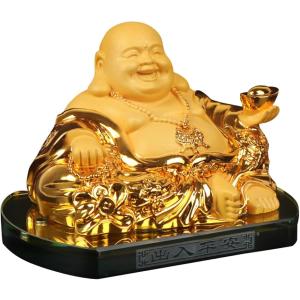 桧木 木彫り 布袋尊 布袋様 七福神 丸 一点もの 縁起物 金運