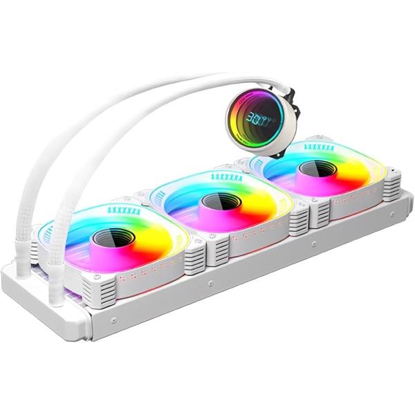 【互換品】COOLMOON 簡易水冷クーラー 温度表示機能付き インフィニティ―ミラー CPUクーラ...