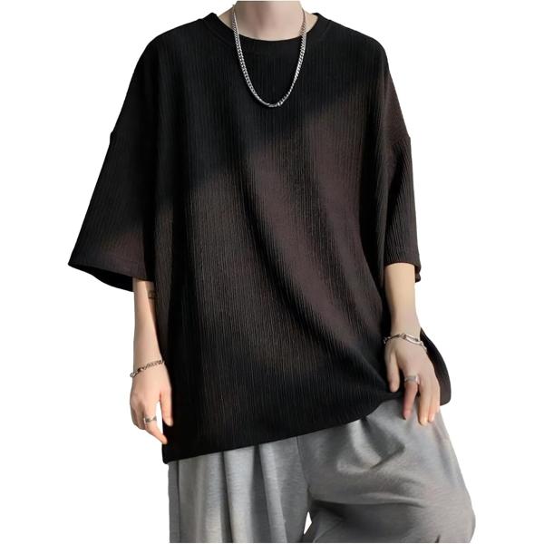 クロス 五分袖 tシャツ メンズ 夏 薄手 半袖 無地 ゆったり 大きいサイズ オーバーサイズ ビッ...