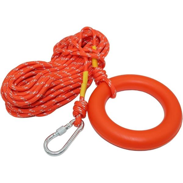 救命ロープ 浮輪 水に浮く 釣り 8mm 多目的 水泳 プール a528 (オレンジ,  20ｍ)