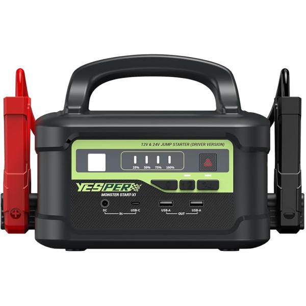ジャンプスターター 12V/24V車用 プロ 大型トラック対応 58800mAh 6000Aピーク電...