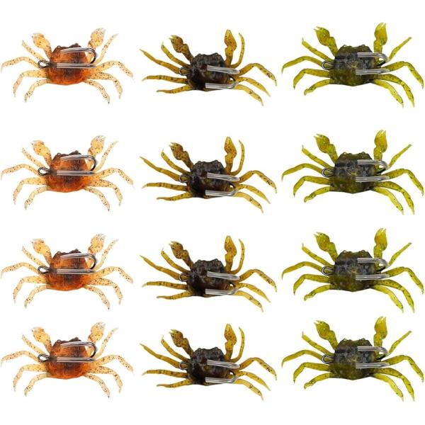 カニワーム タコ釣り ルアー タコエギ タコベイト チヌ ソフト 疑似餌 12個 セット(マルチカラ...