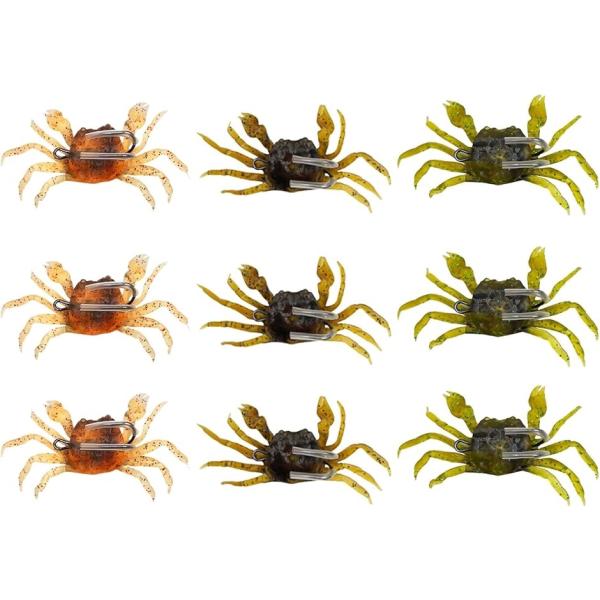 カニワーム タコ釣り ルアー タコエギ タコベイト チヌ ソフト 疑似餌 9個 セット(マルチカラー...