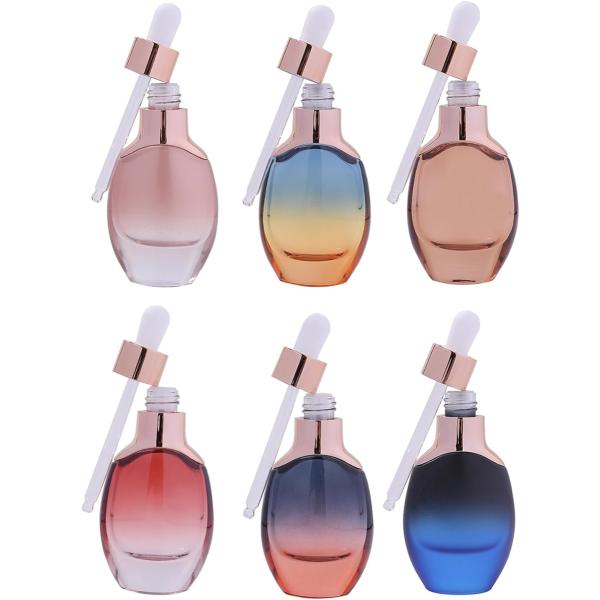 アロマオイルボトル 6種セット スポイト付き 30ml 乳液 化粧品 ガラス 保管 携帯 収納 展示...