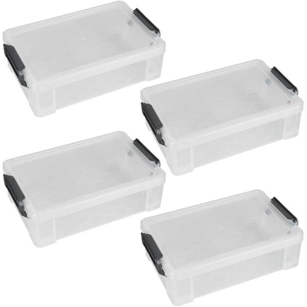 【互換品】AINetJP Premium 収納ボックス 4個セット フタ付き 防汚対策 透明 スタッ...