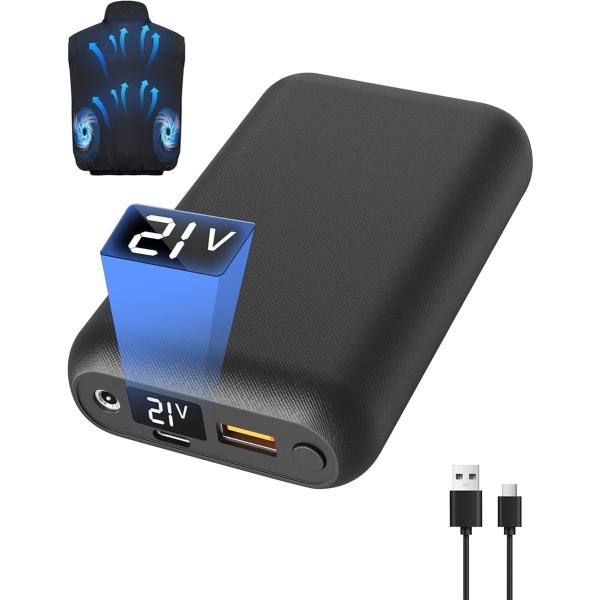 【互換品】空調作業服 バッテリー 20000mAh 大容量 4段階風速調節 小型 軽量 MDM(21...