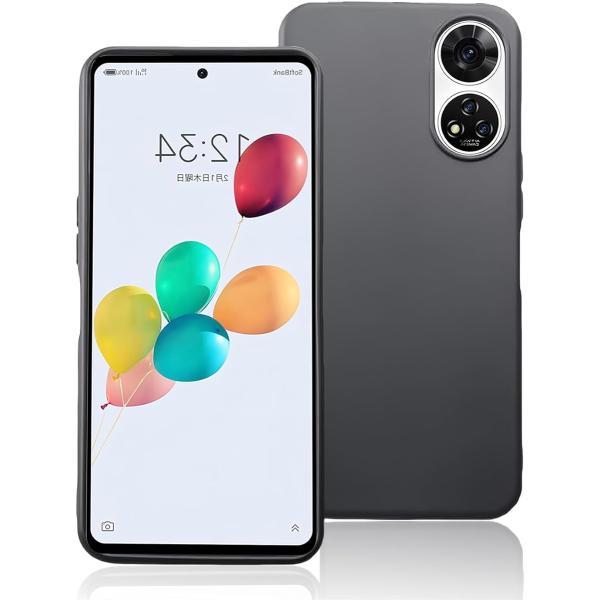 ZTE あんしんファミリースマホ ケース 柔軟性 TPU素材擦り傷防止 指紋防止 軽量(マットブラッ...