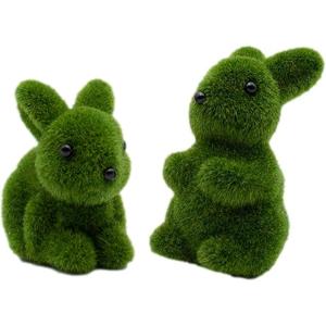 人工芝 うさぎ 置物 2匹セット インテリア ガーデン オーナメント