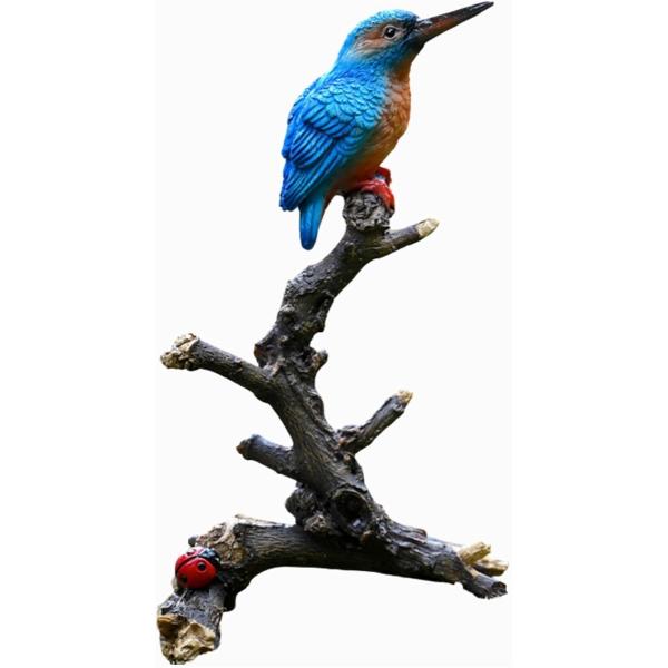 とり 庭 オブジェ 鳥 置物 翡翠 庭に置く動物の置物 ガーデニング(カワセミ,  高さ：16.5c...