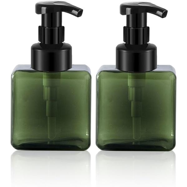 2個 泡ソープディスペンサー 250ml プレス式ムース泡ボトル 泡ハンドソープ MDM (ダークグ...