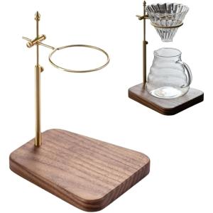 ドリップスタンド コーヒースタンド 木製 ドリッパースタンド コーヒーポットホルダー 高さ20〜28cm 伸縮可能(木目調)