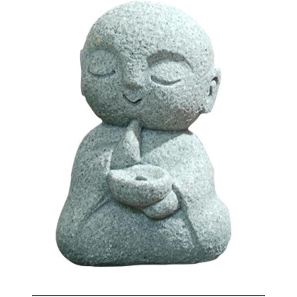 お地蔵さん 置物 ミニ 可愛い 御影石 お地蔵様 癒し 仏像 守り神 オブジェ 片合掌 平和鳩 小さ...