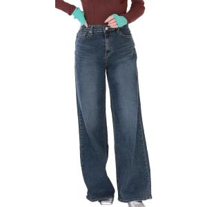 レディース ストレッチ ワイド フレア デニム パンツ YKK ファスナー使用 韓国製 ベルボトム ...