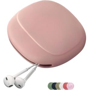 ルナシェ 有線イヤホンケース ポーチ 小物入れ イヤフォン おしゃれなニュアンスカラー ばらばらしない 柔らか素材 (くすみピンク)の商品画像