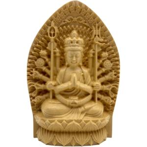 観音木彫 仏像 木彫り 観音像 木製彫刻 ツゲ製 高級木彫り 仏教美術