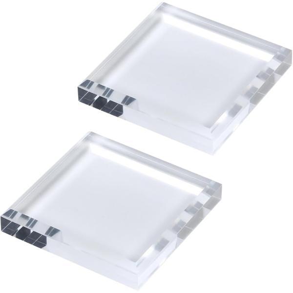 Uccellino アクリルベース 2個セット ディスプレイ アクリルブロック スタンド 透明 撮影...