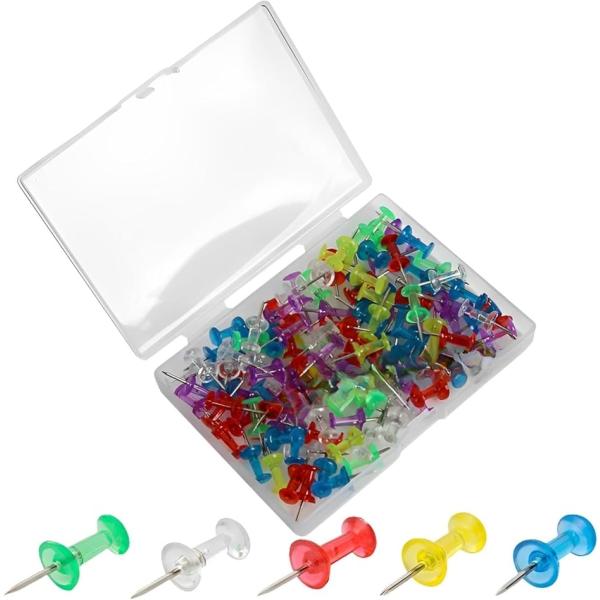 画鋲 オシャレ 押しピン プッシュピン おしゃれ クリップ ポスター 200個セット(マルチカラー)