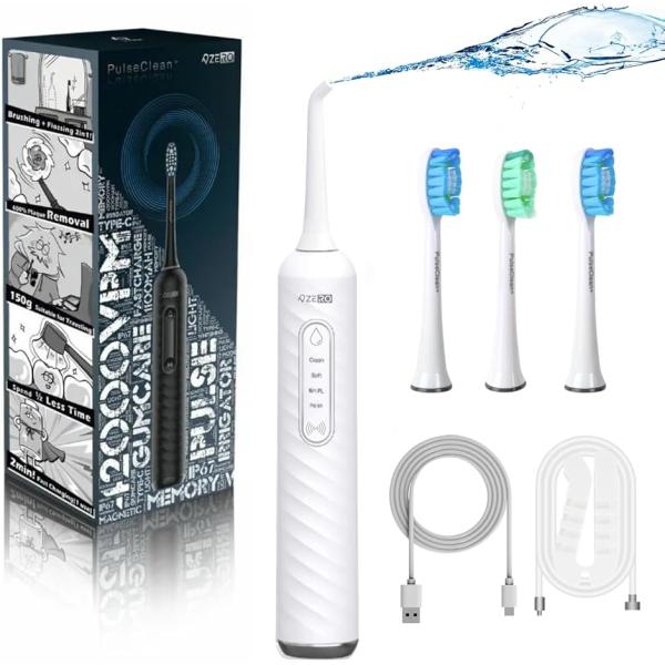 ZERO 口腔洗浄器 2in1音波式電動歯ブラシ＆ジェットウォッシャーPulseClean+ パルス...