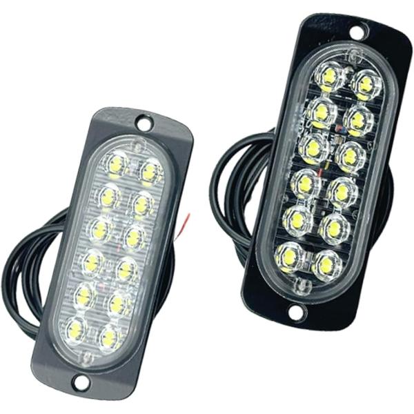 車用 LED ストロボライト 12LED 12V 24V 汎用 2個 警告灯 点滅 デイライト トラ...