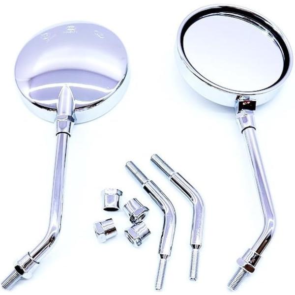 【互換品】 Z2 ショートミラー 左右セット ショートステー 正ネジ M10(シルバー)