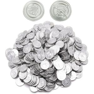 金貨 アンティーク コイン 宝箱 お金 古銭 海賊 カジノ 300枚( シルバー)