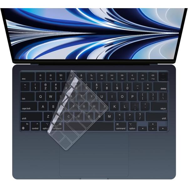 Macbook Pro/Air M2 M3 キーボードカバー 日本メーカー品 US配列 TPU超極薄...