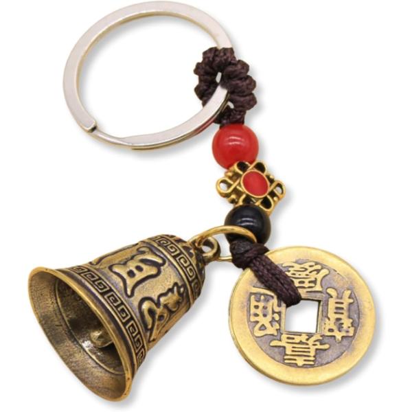 鈴 キーホルダー 風鈴 般若心経 六字真言 癒し 音色 ベル 真鍮 お守り ガーディアンベル 鐘 梵...