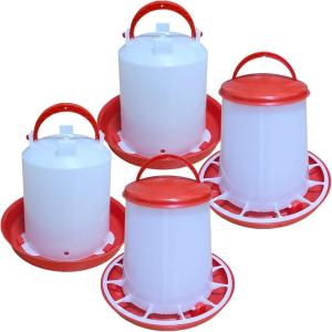 自動 餌やり 水やり ひよこフィーダー 給水器 餌入れ 水入れ エサ うずら チキン MDM (給餌器(1kg)2個 + 給水機(1kg)2個)