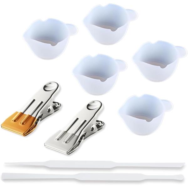 UVレジン用ツール 調色パレット 強力クリップ (カップ、POMヘラ、クリップ,  長さ5.3cm ...