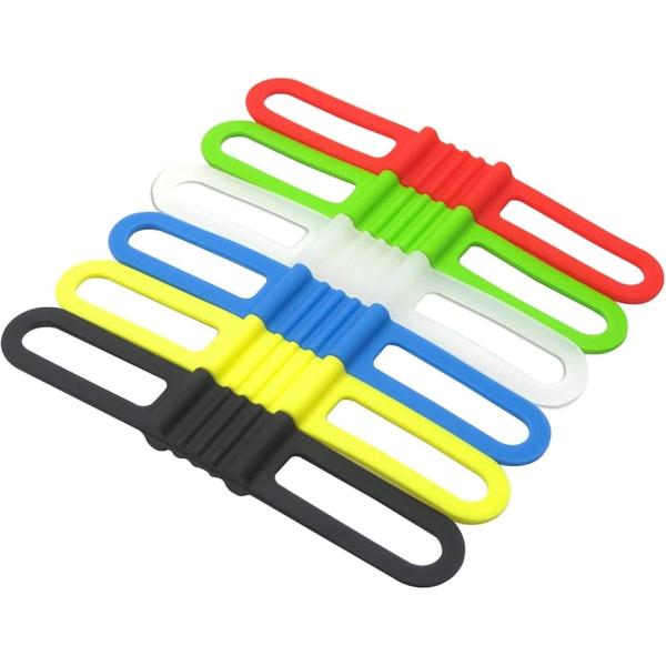 シリコンバンド 自転車 アクセサリー ホルダー ヘッドライト ハンドル 固定 結束バンド 6本 セッ...