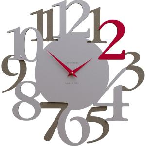 イタリア工房の熟練職人による手作り掛時計 壁掛け時計 Russell ルビーレッド サイズ44x45cm MADE IN 静音(ルビー)