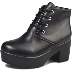 厚底 ショートブーツ ブーティ レディース 編み上げ